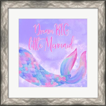 Framed Mermaid Life I Pink/Purple Print