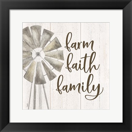 Framed Farm Life III Farm Faith Family Print