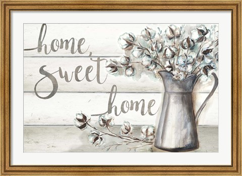 Framed Farmhouse Cotton Home Sweet Home Print