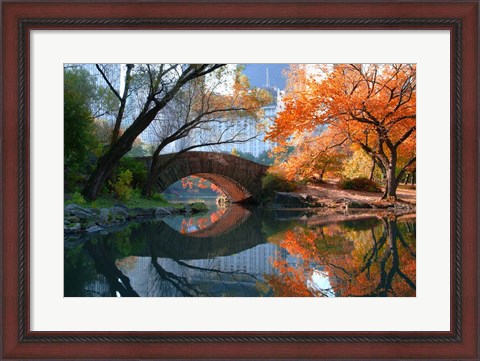 Framed Gapstow Bridge, Fall Print