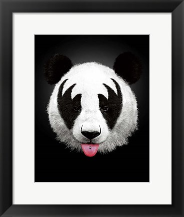 Framed Panda Rocks Print