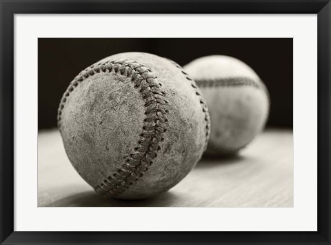 Framed Old Baseballs Print