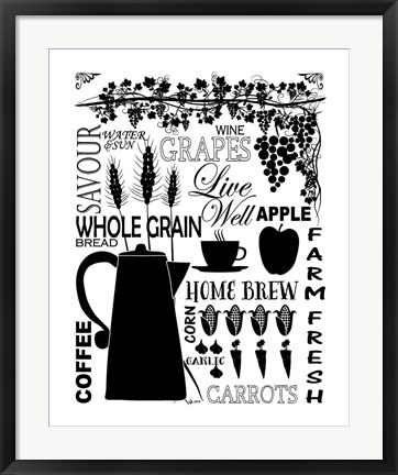 Framed Culinary Love 2 (black &amp; white) Print