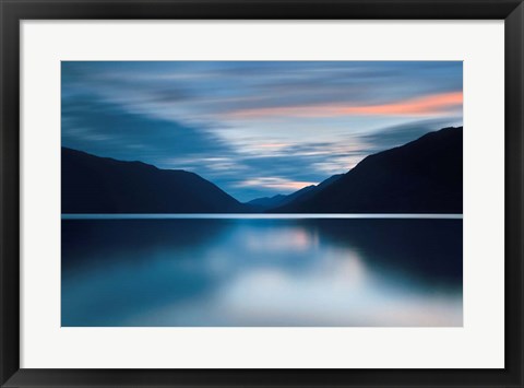 Framed Lake Crescent Dusk Print