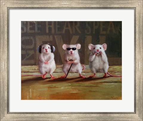 Framed Three Wise Mice Print