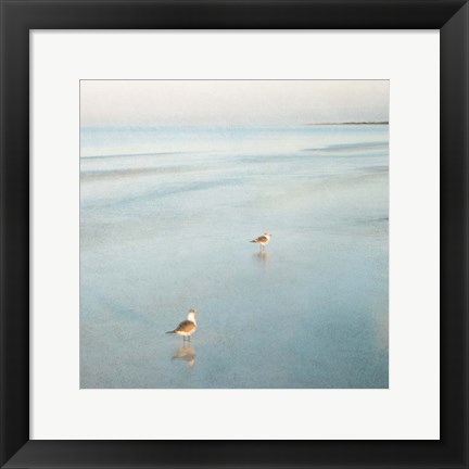 Framed Two Birds on Beach Print