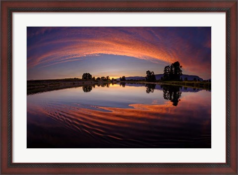 Framed Canoe Sunset Print