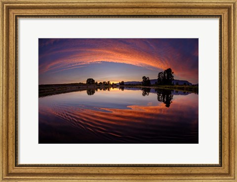 Framed Canoe Sunset Print