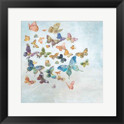 Framed Beautiful Butterflies v3 Sq Light Print