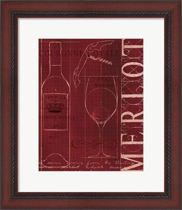 Framed Wine Blueprint II Print