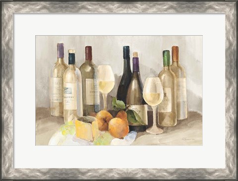 Framed Wine and Fruit II v2 Light Print
