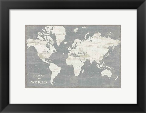 Framed Slate World Map Print