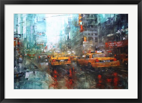 Framed Times Square Reflections Print