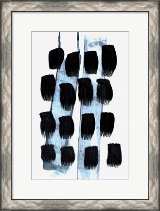 Framed Black White Blue Print