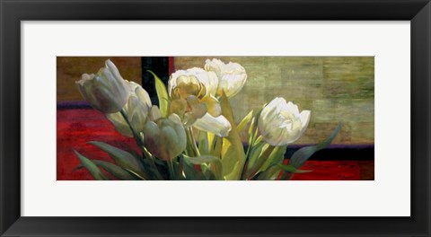 Framed Tulips with Red Print