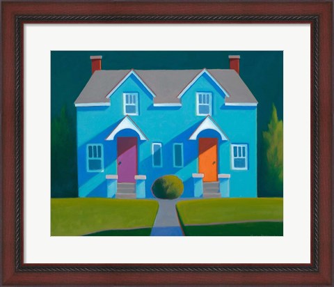 Framed Blue House Print