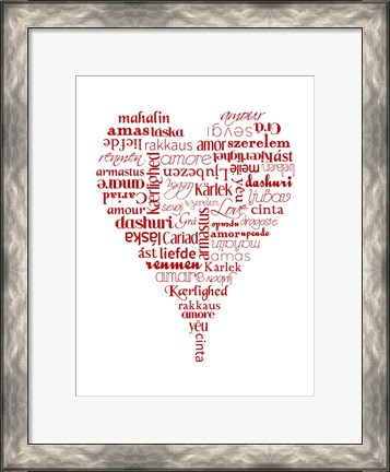Framed Translation of Love (white) Print