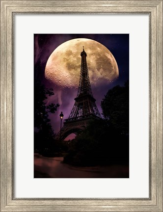 Framed Moonlight in Paris Print