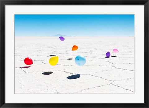 Framed Balloons Three, Salar de Uyuni, Bolivia Print
