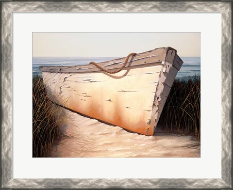Framed White Boat Print