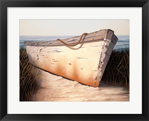 Framed White Boat Print