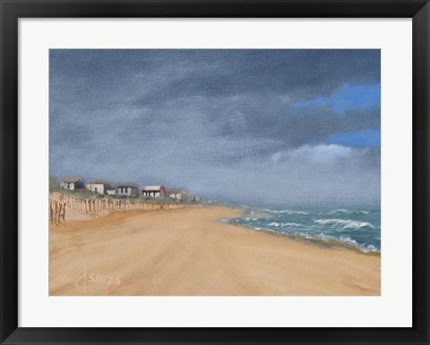 Framed Beach Houses and Surf Print