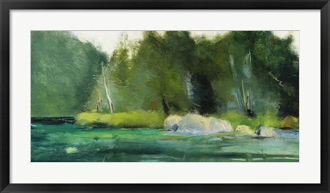 Framed Lily Pond &amp; Dark Woods Print