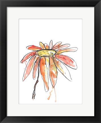 Framed Orange Modern Botanical Print