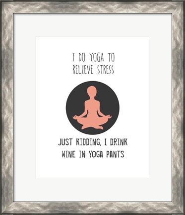 Framed Wine and Yoga Print
