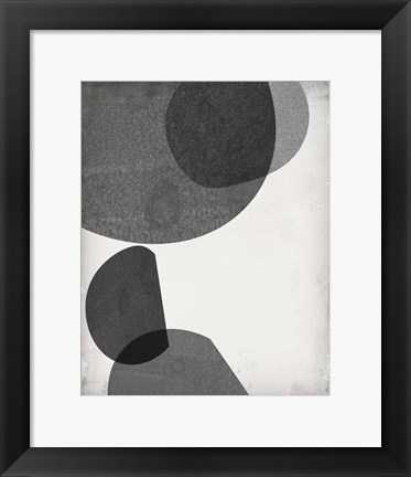 Framed Grey Shapes I Print