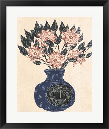 Framed Vase of Flowers III Print