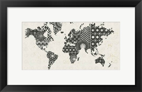 Framed Kami Map - No Border Print