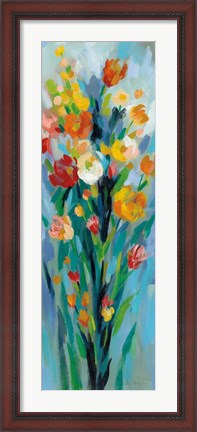 Framed Tall Bright Flowers II Print