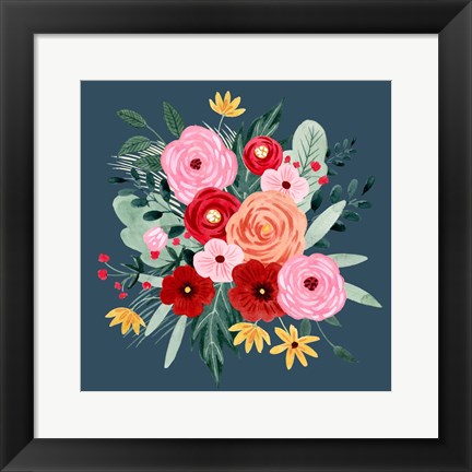 Framed Sweet Hearts Bouquet I Print