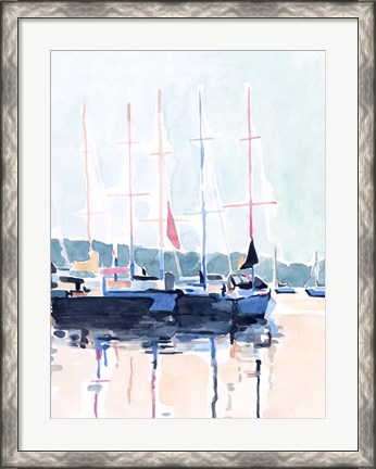 Framed Watercolor Boat Club I Print