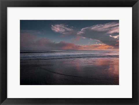 Framed Sunset On Ocean Shore 3, Cape May National Seashore, NJ Print