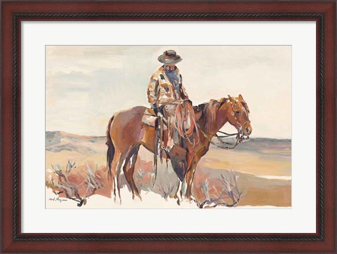 Framed Western Rider Warm Print