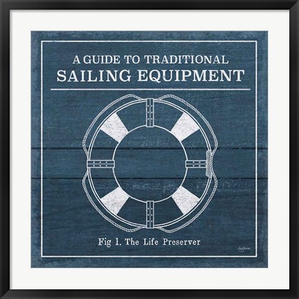 Framed Vintage Sailing Knots X Print