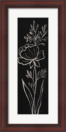 Framed Black Floral III Crop Print