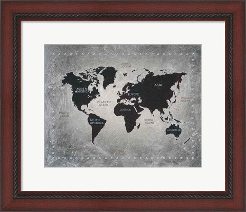 Framed Riveting World Map Print