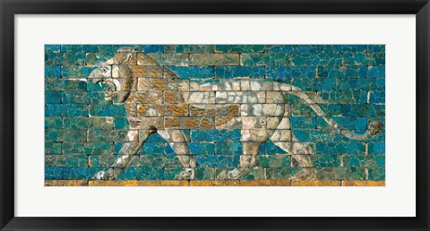 Framed Panel with Striding Lion, ca. 604-562 B.C.E. Print