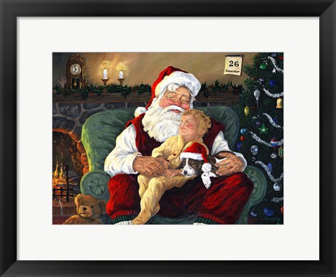 Framed Santa With Child Print