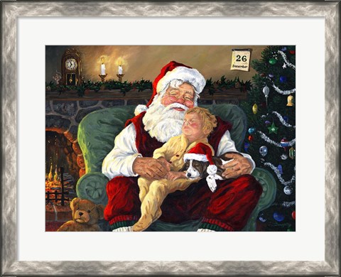Framed Santa With Child Print