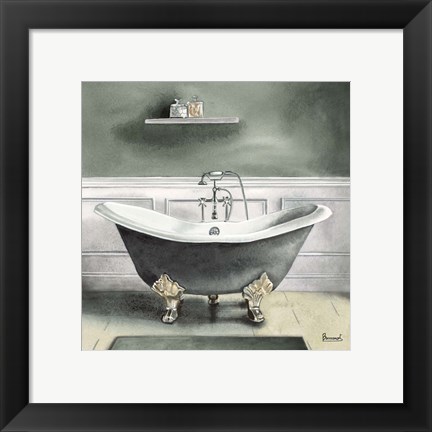 Framed Smoky Gray Bath I Print