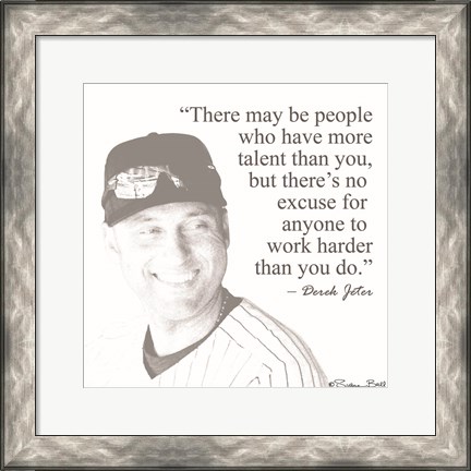 Framed Baseball Greats - Derek Jeter Print