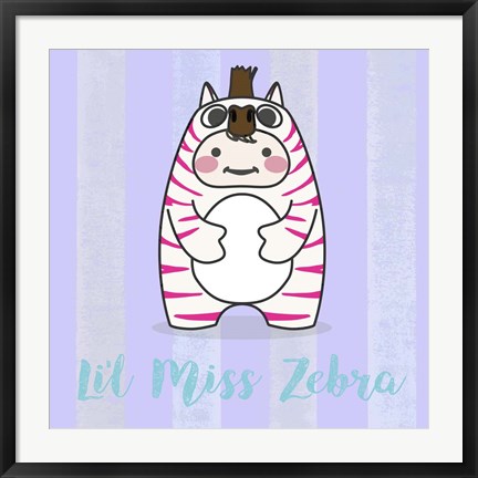 Framed Li&#39;l Zebra Print