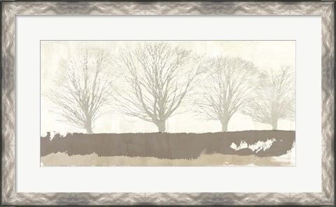 Framed Tree Lines Neutral Print