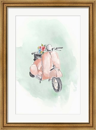 Framed Coral Bike Print