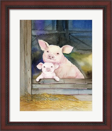 Framed Farm Family Pigs Print