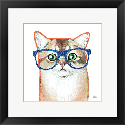 Framed Bespectacled Pet II Print